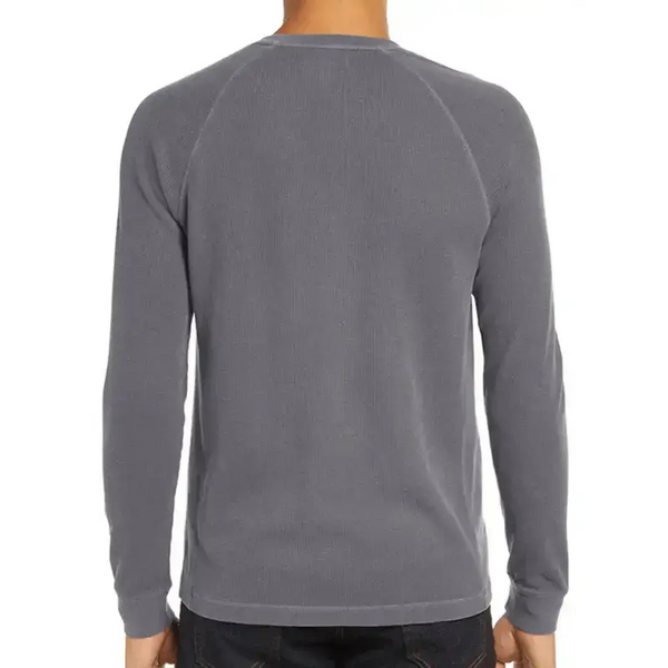 New men's round neck waffle henley shirt Nexellus