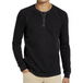 New men's round neck waffle henley shirt Nexellus