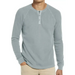 New men's round neck waffle henley shirt Nexellus