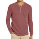 New men's round neck waffle henley shirt Nexellus