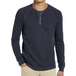 New men's round neck waffle henley shirt Nexellus