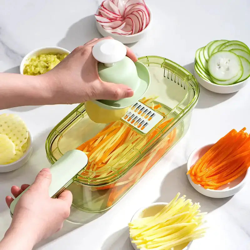 New multifunction vegetable cutter with basket and brush portable Nexellus