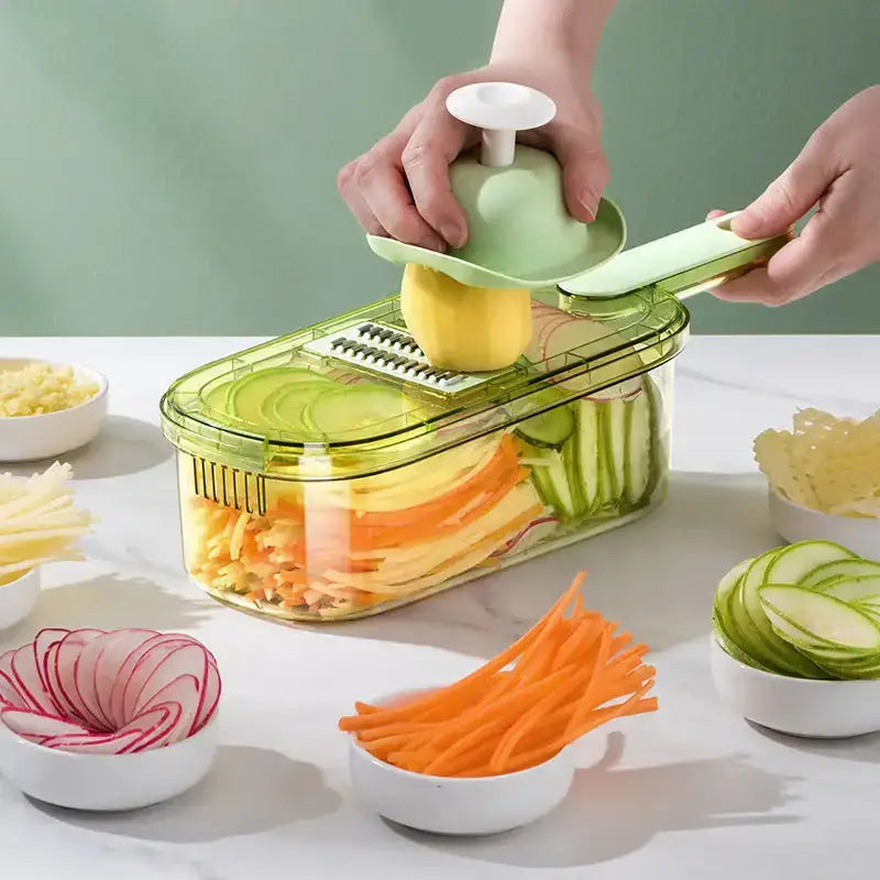 New multifunction vegetable cutter with basket and brush portable Nexellus