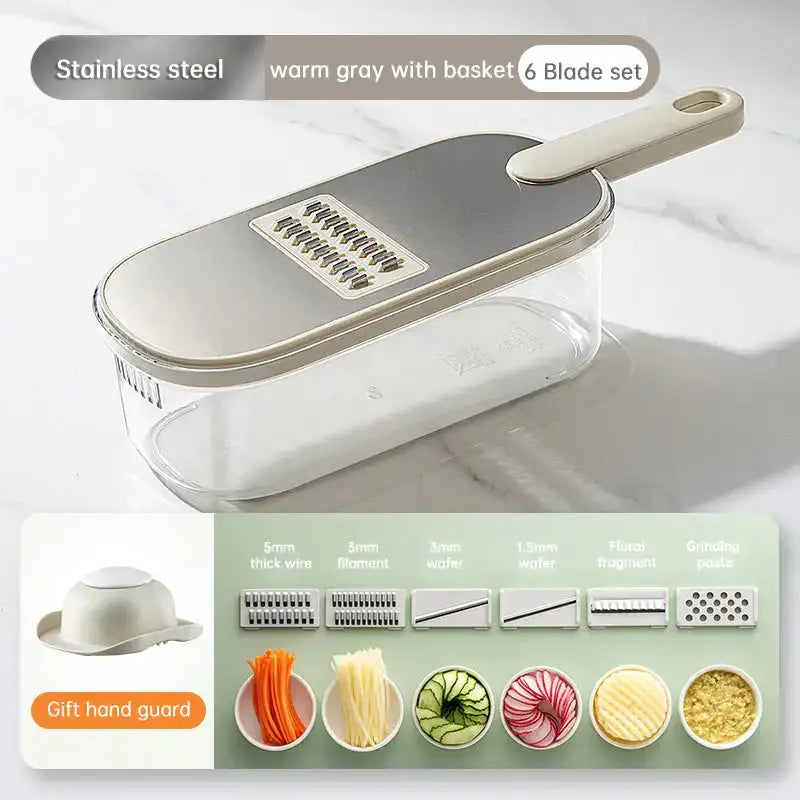 New multifunction vegetable cutter with basket and brush portable Nexellus