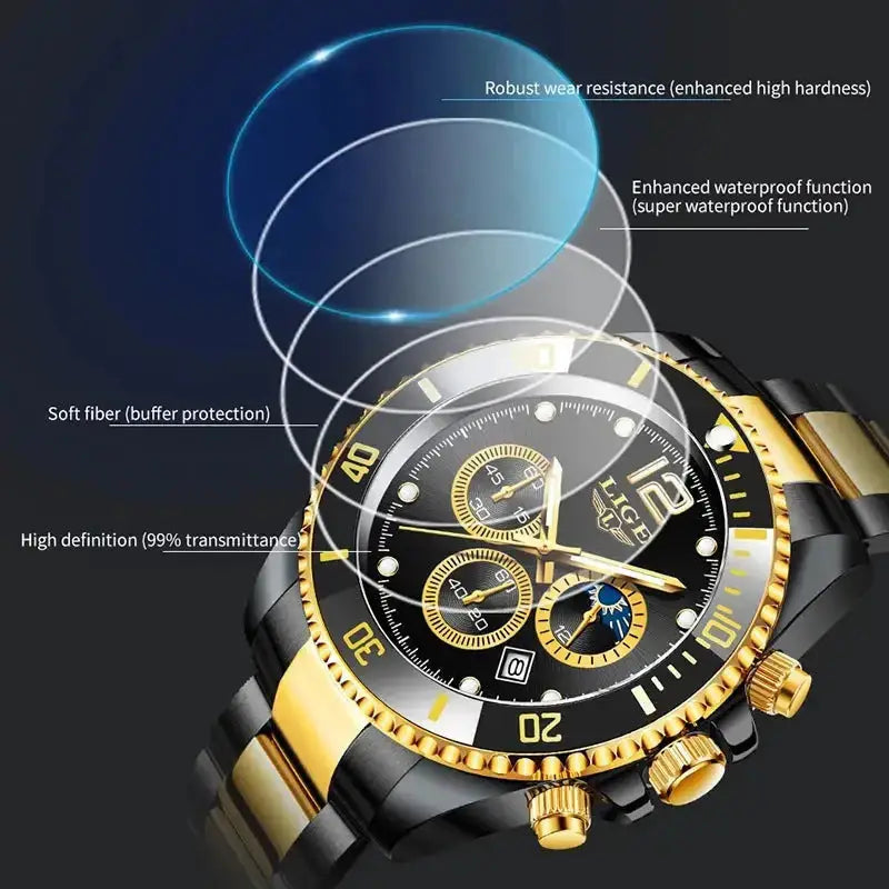 New quartz watch men's sports waterproof watch multifunctional Nexellus