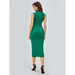 New women's simple round neck sleeveless hip-hugging tight dress Nexellus