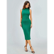 New women's simple round neck sleeveless hip-hugging tight dress Nexellus