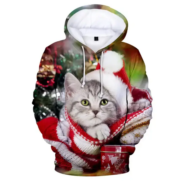 Newest style golden cat with red eyes hoodies animal princess 3d Nexellus