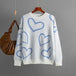 O neck heart-shaped women long sleeve sweater Nexellus