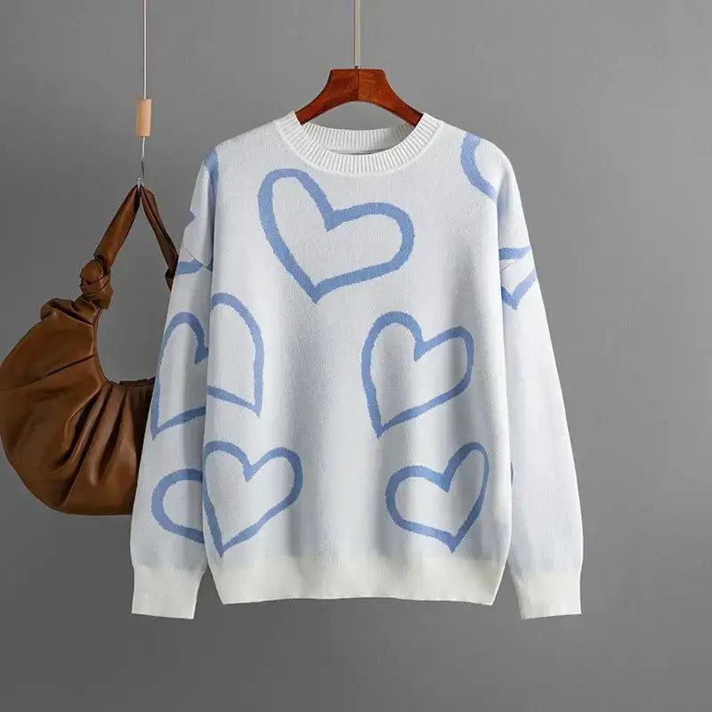 O neck heart-shaped women long sleeve sweater Nexellus