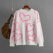 O neck heart-shaped women long sleeve sweater Nexellus