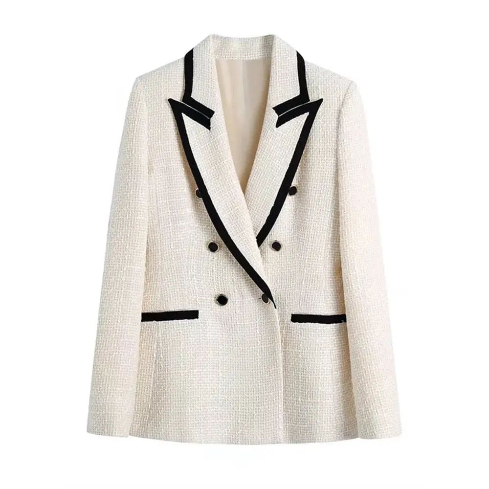 Office Lady Contrast Color Blazer For Women Nexellus