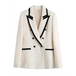 Office Lady Contrast Color Blazer For Women Nexellus