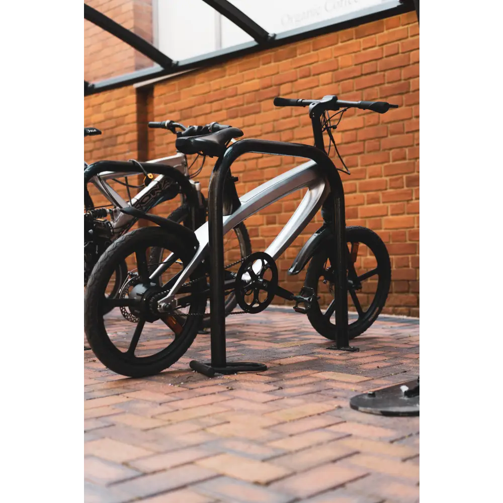 Official carbon black e-bike with built-in speakers &