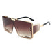 One Piece Flat Top Vintage Large Frame Sunglasses For Men & Women Nexellus