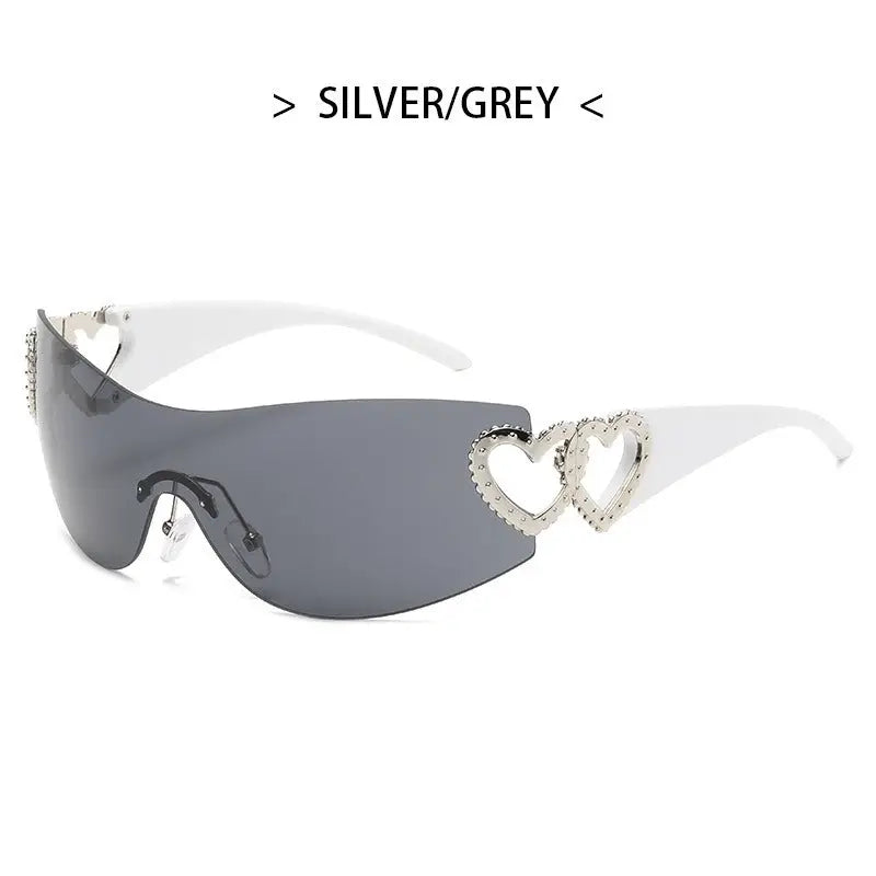 One-Piece Sunglasses Y2K Millennium Hot Girl Style Rimless Sunglasses Vintage Modern Glasses Nexellus