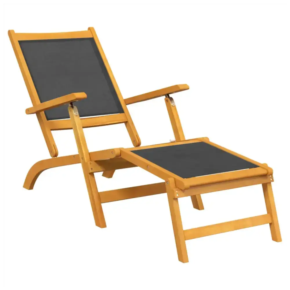 Outdoor deck chairs 2 pcs solid wood acacia and textilene Nexellus