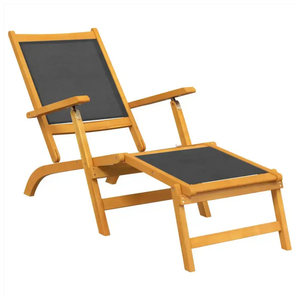 Outdoor deck chairs 2 pcs solid wood acacia and textilene Nexellus