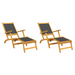 Outdoor deck chairs 2 pcs solid wood acacia and textilene Nexellus