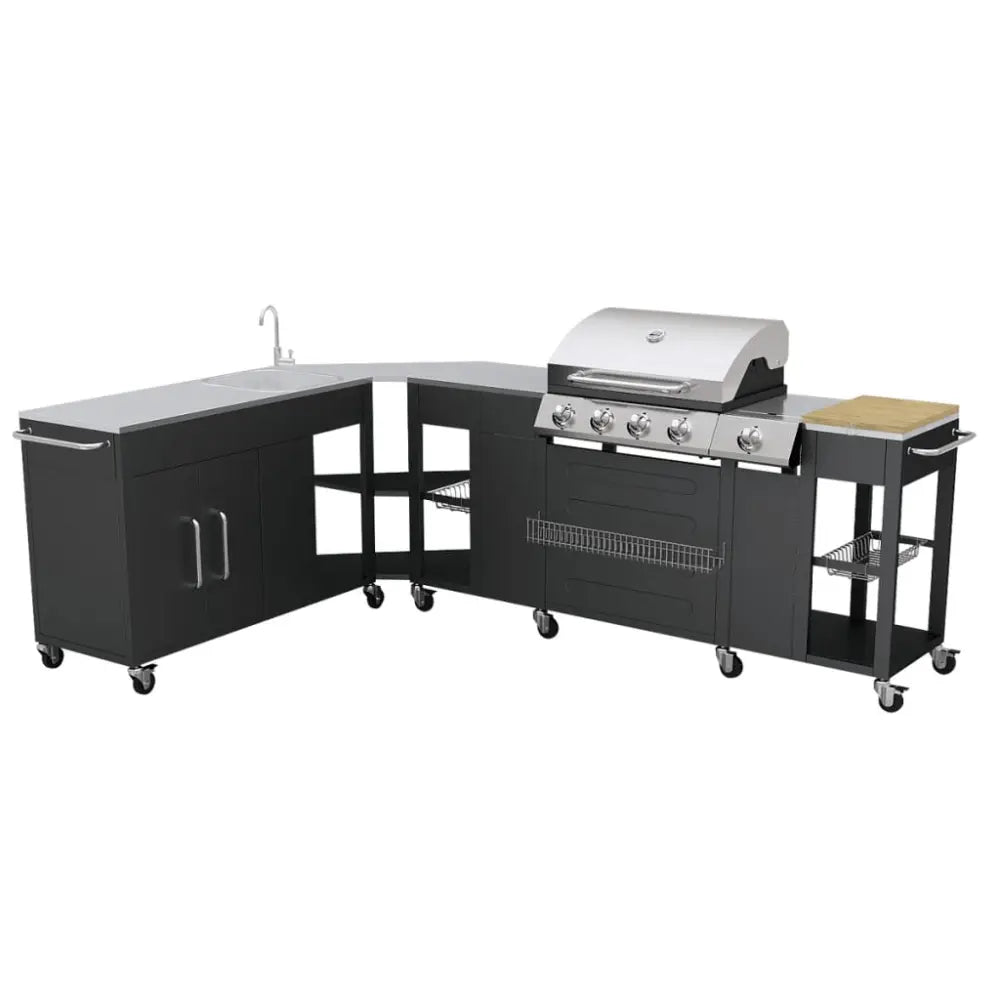 Outdoor kitchen barbecue missouri 4 burners - Black