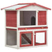 Outdoor rabbit hutch 3 doors red wood Nexellus