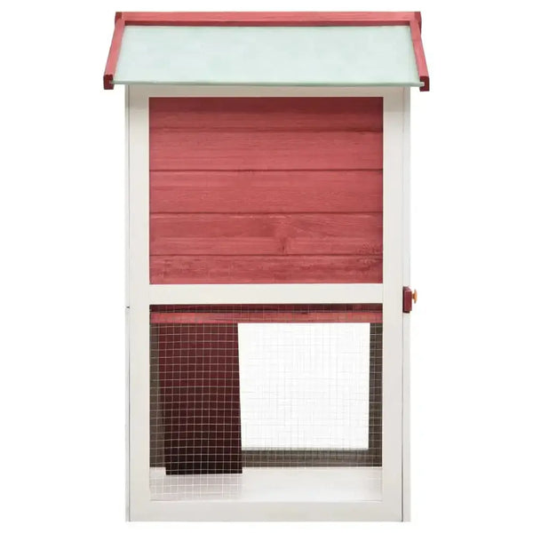 Outdoor rabbit hutch 3 doors red wood Nexellus