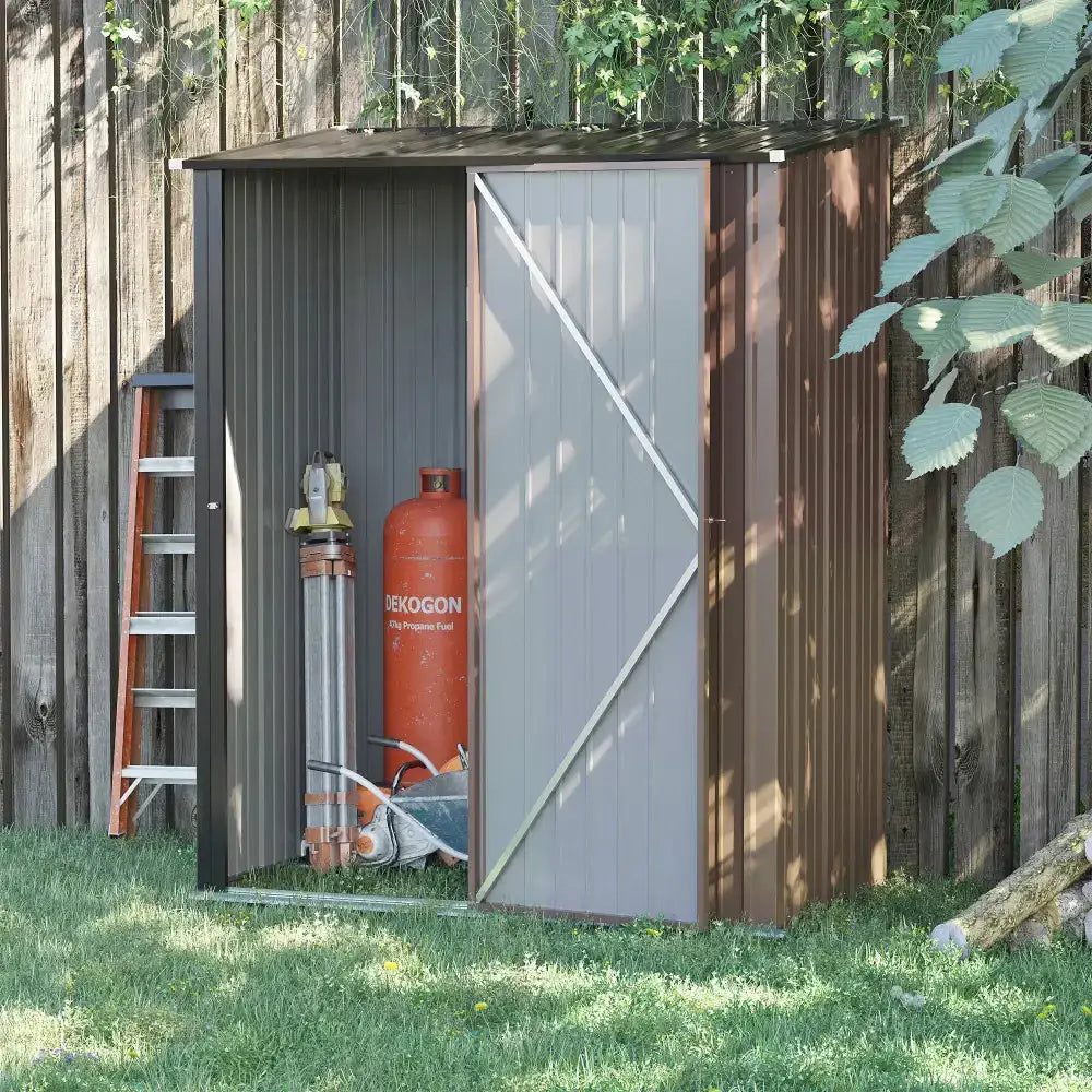 Outdoor storage shed steel garden shed w/ lockable door for backyard Nexellus