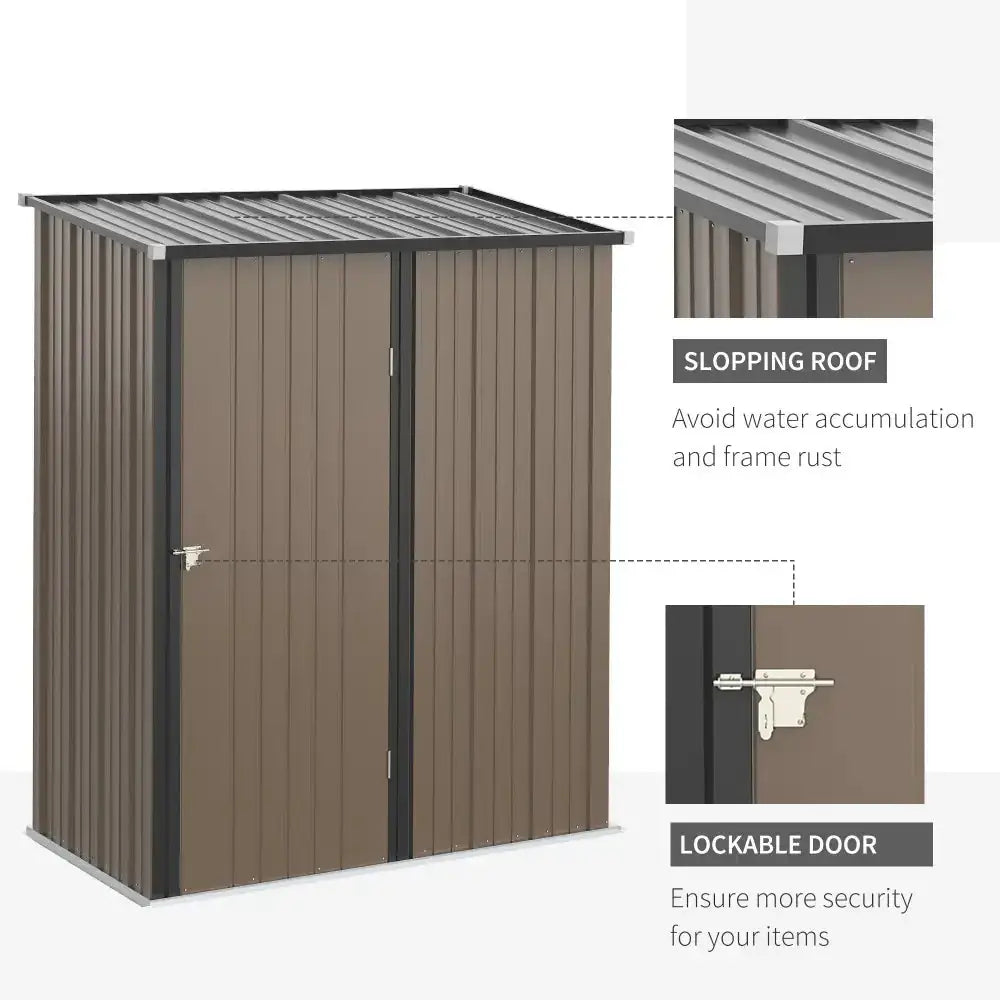 Outdoor storage shed steel garden shed w/ lockable door for backyard Nexellus