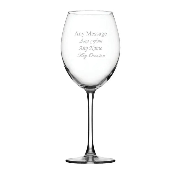 Personalised engraved 19oz cantina red wine glass gift