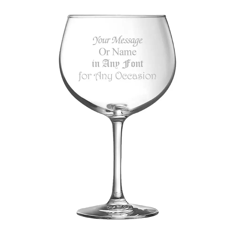 Personalised engraved balloon gin glass wedding birthday