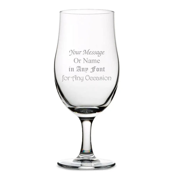 Personalised engraved draft stemmed pint glass 20oz wedding