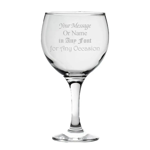 Personalised engraved gin and tonic glass gift boxed