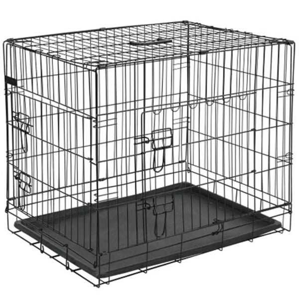 @pet dog transport crate metal 63x44x50.5 cm black 15001