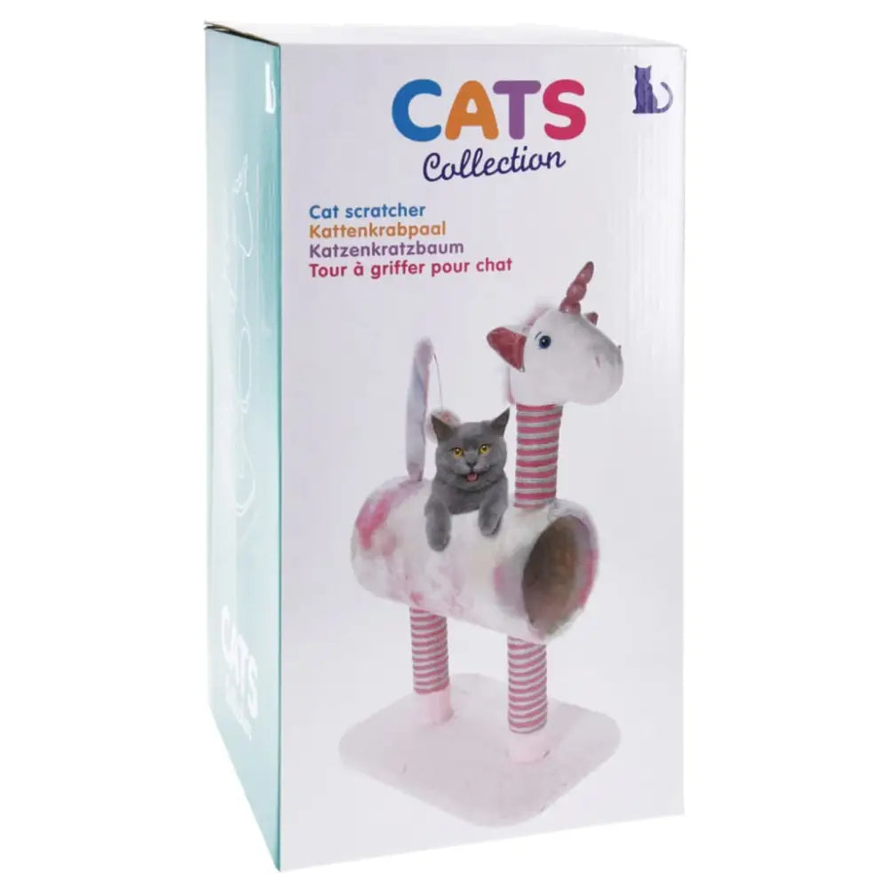 Pets collection cat scratching post unicorn pink 40x30x85