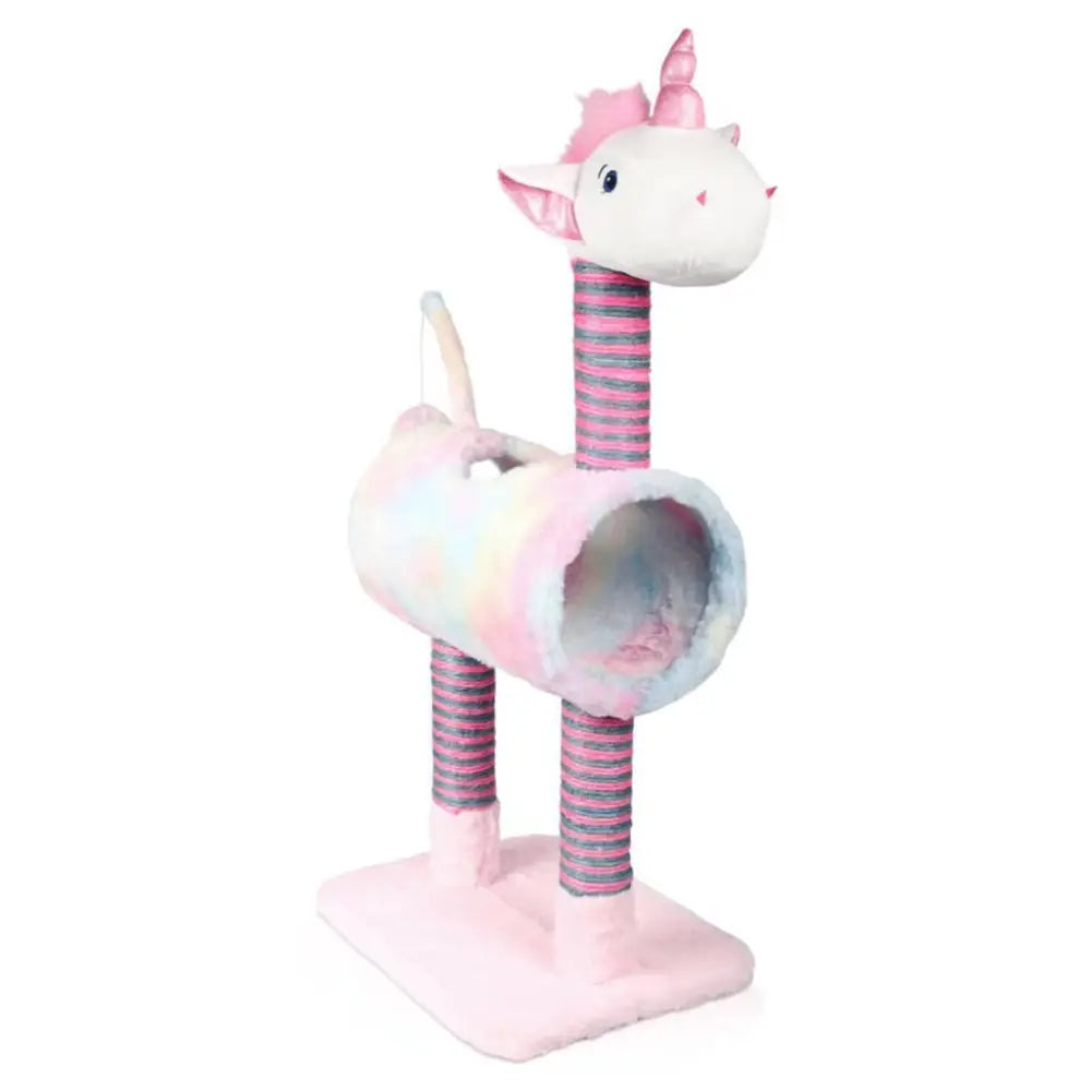 Pets collection cat scratching post unicorn pink 40x30x85