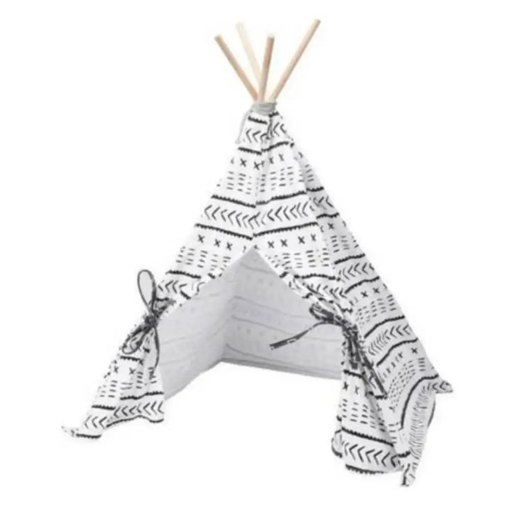 Pets collection pet tent tipi canvas 56x56x74 cm - White