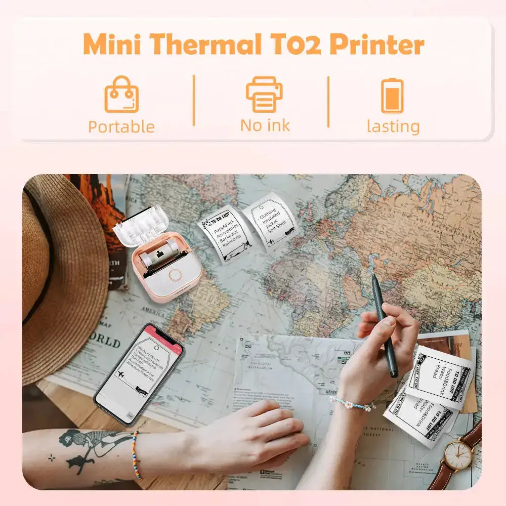 Phomemo portable mini thermal printer t02 mini pocket label printer Nexellus