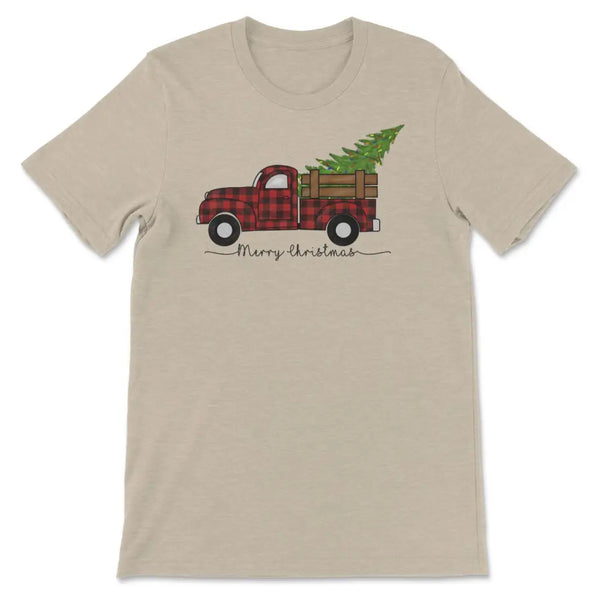 Plaid christmas truck tee