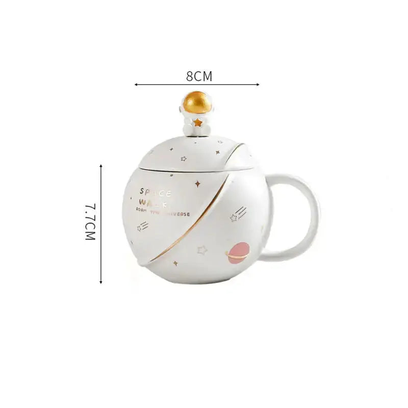 Planet mug ceramic coffee cup with lid spoon Nexellus