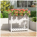 Planter with shelf white 82.5x54x81 cm solid wood pine Nexellus