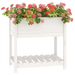 Planter with shelf white 82.5x54x81 cm solid wood pine Nexellus