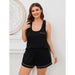 Plus Size Homewear Summer Solid Color Suspender Shorts Pajamas Nexellus