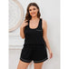 Plus Size Homewear Summer Solid Color Suspender Shorts Pajamas Nexellus