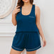 Plus Size Homewear Summer Solid Color Suspender Shorts Pajamas Nexellus