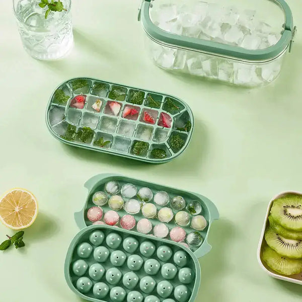 Press type silicone ice cube maker 2 in 1 ice cube mould ice tray Nexellus