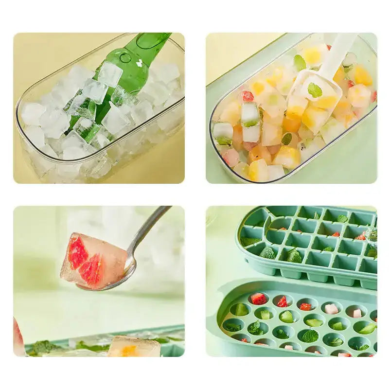 Press type silicone ice cube maker 2 in 1 ice cube mould ice tray Nexellus