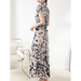 Printed Short Sleeve Pleated T-shirt & Loose Long Skirt Retro Two-Piece Set Nexellus