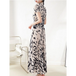 Printed Short Sleeve Pleated T-shirt & Loose Long Skirt Retro Two-Piece Set Nexellus