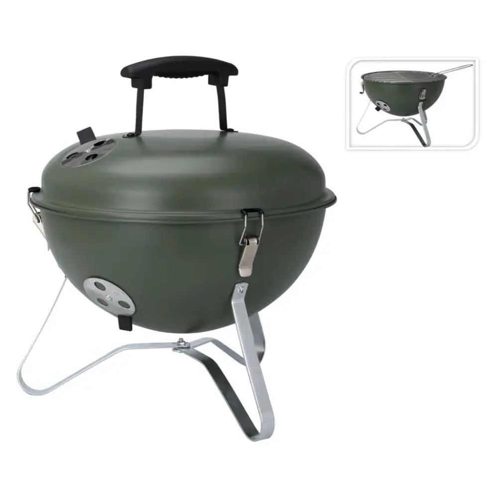 Progarden bbq grill ball shape 37 cm olive green - Green