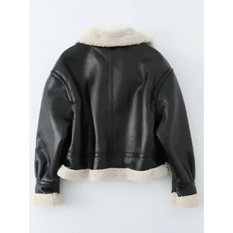 Pu fur all-in-one motorcycle suit short temperament high-necked fur Nexellus